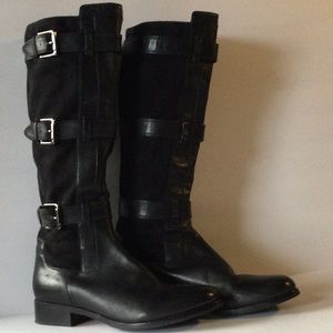 Cole Haan Avalon Black Tall Black Leather Boots 9B